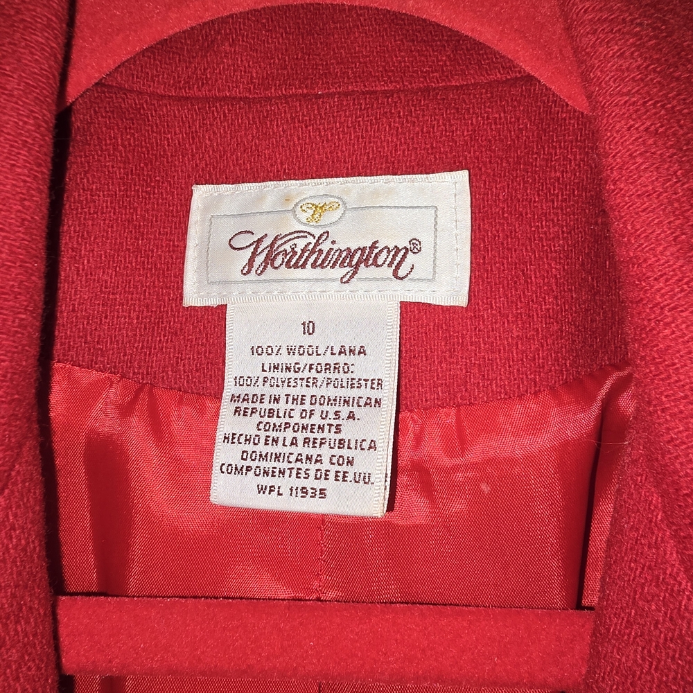 Worthington Bold Red Wool Jacket